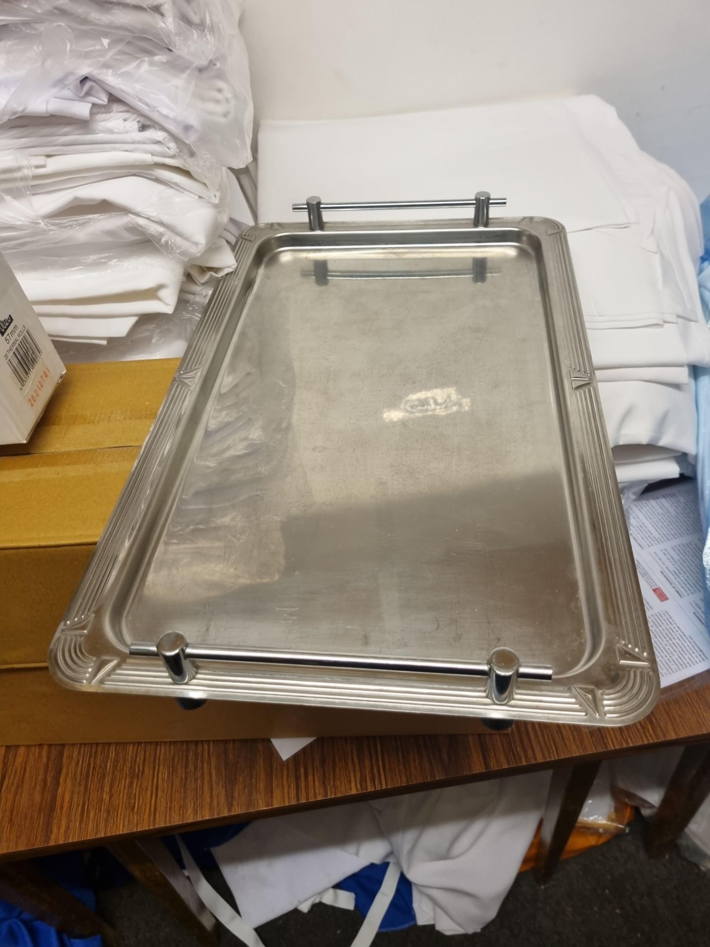 19 x Stainless Steel Rectangular Serving Trays