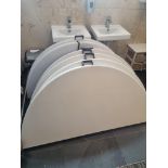 13 x Bolero Round Centre Folding Table 5ft White Polyethylene and Steel CC506 740(H) x 1530mm