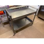 Stainless steel hostess trolley 2 x tier 1050mm x 600mm x 900mm high