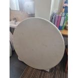 3 x Bolero Round Centre Folding Table 4ft White Polyethylene and Steel