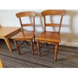 4 x pressed back oak dining chairs 41cm pitch