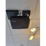 Optoma DAWSSG DLP projector H181X complete with a ceiling mounted motorised projector screen model