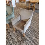 12 x Club armchairs upholstered in taupe fabric 440 x 560 x 850mm