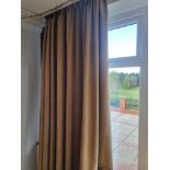 A pair of faux sueded lined drapes 360 x 260cm