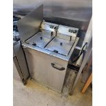 Parry Twin Tank Electric Pedestal Fryer Capacity 2 x 9 litres Output 42kg per hour, per tank