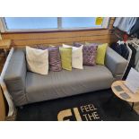 A grey linen loose cover sofa 1750 x 850 x 650mm
