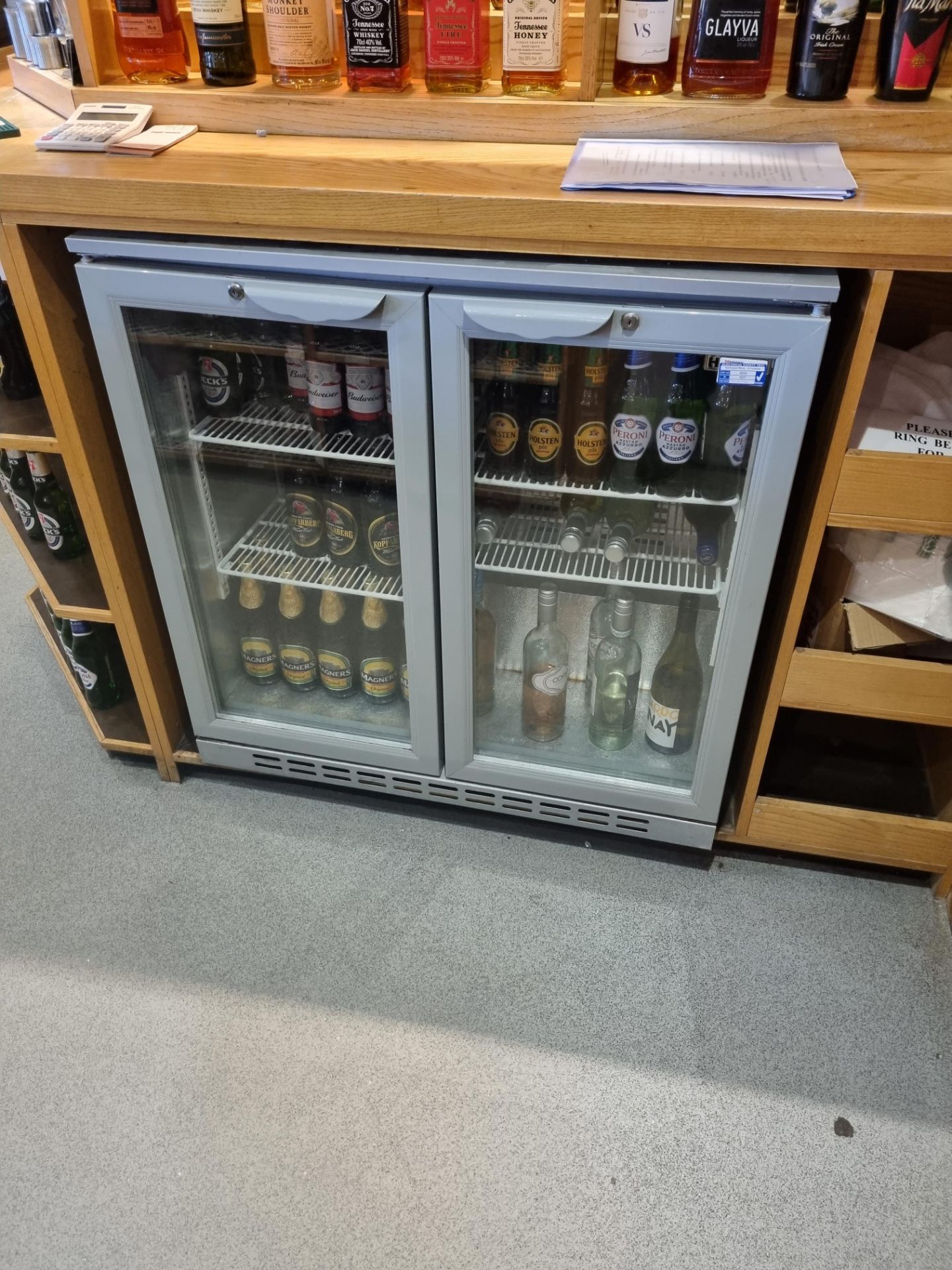 Cater Cool hinged two door back bar bottle cooler temperature range +2Â°C to +8Â°C 900 x 500 x