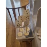 A quantity of Metal Heart Table Number Holders off white / cream