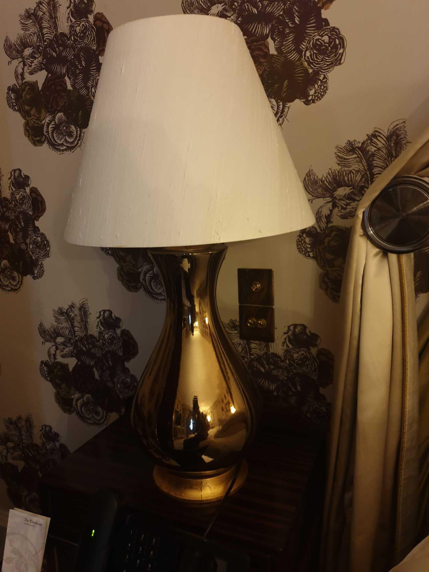 A Pair Of Heathfield And Co Louisa Glazed Ceramic Table Lamp With Textured Shade 77cm (Room 340) - Image 2 of 3