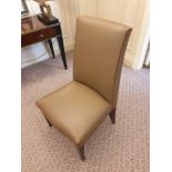 Leather High Back Chair With Stud Finish Dark Wooden Legs 55 x 46 x 98cm (Room 332) (This lot is