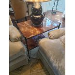 A Marble And Bronze Two Tier Side Table On Cast Frame 65 x 70 x 63cm (Room 306 & 307)