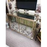 Coloured Verre Eglomise Sideboard Two Door Internally Fitted With Refrigerator Mini Bar 125 x 58 x