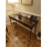 Writing Table Mounted On Tapering Legs Decorated With Gilded Bronzes Fitted Drawers Fitted With