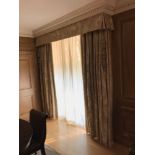 2 x Pairs Luxury Silk Drapes And Pelment 255 x 300cm (Room 411)