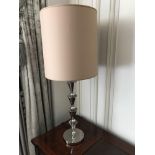 A Nickel Tall Table Lamp With Brown Shade 90 Cm (Room 432)