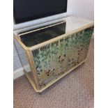 Coloured Verre Eglomise Sideboard Two Door Internally Fitted With Refrigerator Mini Bar 125 x 58 x