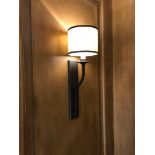 4 x Powder Coated Black Metal Wall Sconces With Cream Shade (Room 411)