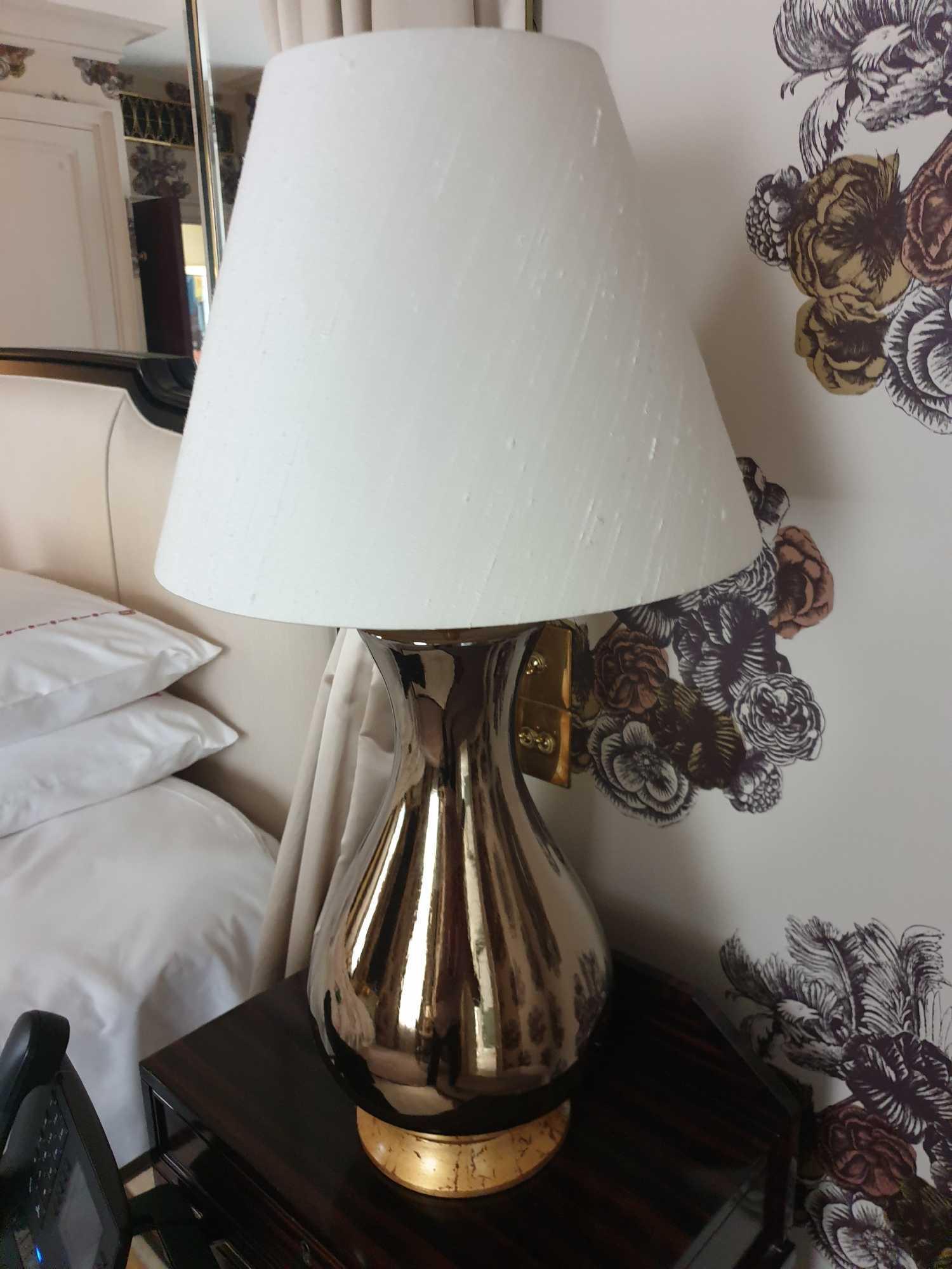 A Pair Of Heathfield And Co Louisa Glazed Ceramic Table Lamp With Textured Shade 77cm (Room 320) - Image 3 of 3