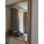 Rectangular Gilt Frame Mirror Bevelled Mirror 107 x 84cm (Room 305)