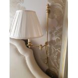 A Pair Of Gentlemen Library Swing Arm Single Candle Wall Sconce With Pleated Shade (Room 309)