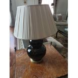 A Pair Of Heathfield And Co Gourd Textured Ceramic Table Lamp With Shade 70cm (Room 317 & 318)