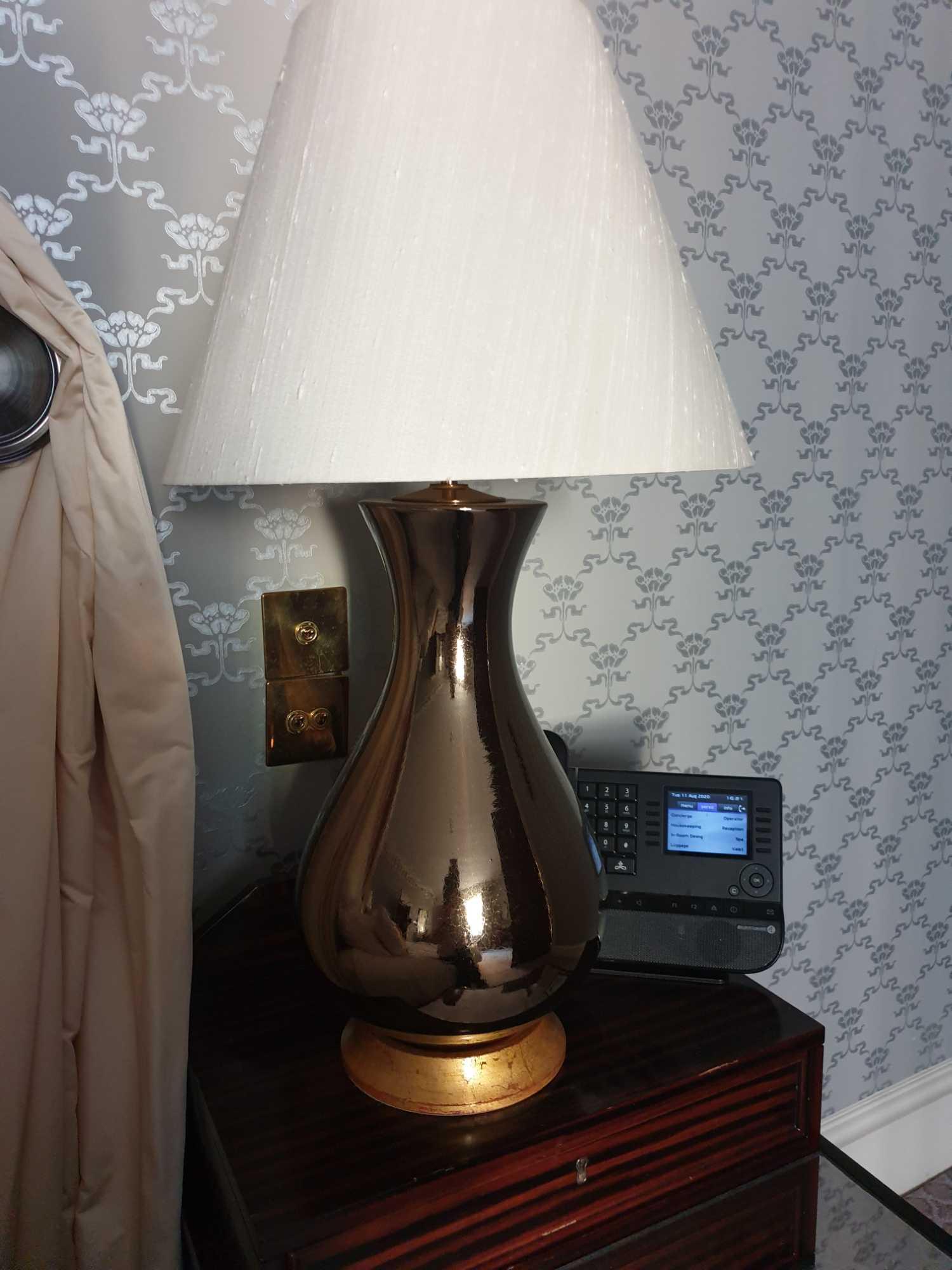 A Pair Of Heathfield And Co Louisa Glazed Ceramic Table Lamp With Textured Shade 77cm (Room 321)