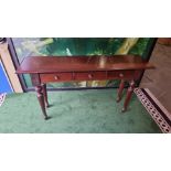 A carved mahogany three drawer hall or console table 140 x 35 x 80cm ( This item is located in