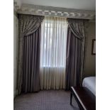 A pair of silk drapes with jabots (Room 423)