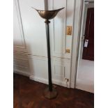 Heathfield And Co Torchiere Floor Lamp Black Column With Bowl Effect Metal Uplighter 173cm (Room 317