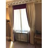 2 x Pair Of Gold And Silver Silk Drapes And Jabots With Tie Backs Span 255 x 300cm And 255 x