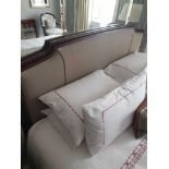 Headboard, Handcrafted With Nail Trim And Padded Textured Woven Upholstery (Room 336) (This lot is