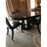 Regency Style Mahogany Circular  Dining Table Art Deco Style  150 x 100 x 76cm (Room 411)