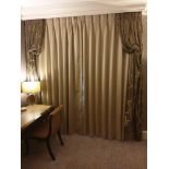 A Pair Of Silk Drapes And Jabots Light Grey Fully Lined 230 x 260cm (Room 341)