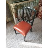 Georgian Style Side Chair Open Ribbon Carved Splat With Upholstered Seat Pad 42 x 46 x 91cm (Room
