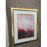 Abstract Lithograph Flame Clouds Framed 71 x 86cm (Room 437)