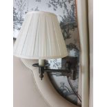 A Pair Of Gentlemen Library Swing Arm Single Candle Wall Sconce With Pleated Shade (Room s 306 &