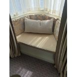 Bay Window Pad Cushion With Four Supporting Back Cushions Base Cushion Is A Golden Cream Colour