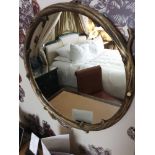 Forgeability Bespoke Metalwork Twig Circular Wall Mirror Brass Surround 60cm Diameter (Room 330) (