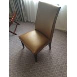 Leather High Back Chair With Stud Finish Detail Stained Wooden Legs 55 x 46 x 98cm (Room 332) (