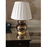 A Pair Of Heathfield And Co Gourd Textured Ceramic Table Lamp With Shade 70cm (Room 309)