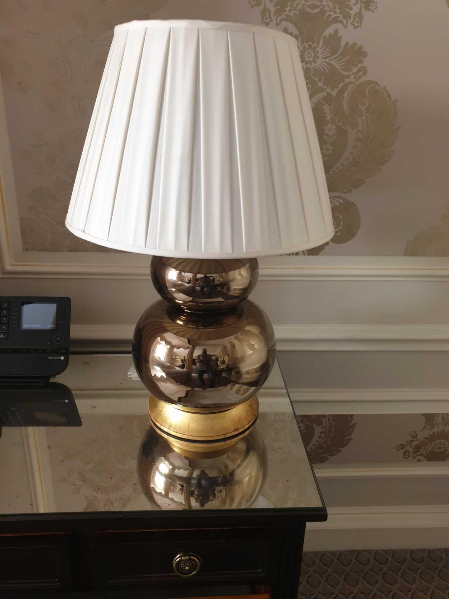 A Pair Of Heathfield And Co Gourd Textured Ceramic Table Lamp With Shade 70cm (Room 309)