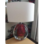 Heathfield And CO Mia Table Lamp Mouth-Blown Glass Features An Intense Drop Of Colour And A Satin