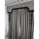 A Pair Of Silk Fully Lined Drapes Complete With Curtain Ties And 2 Oriental Lantern Style Tassels In