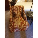 A Pair Egerton Armchair Sloping Arms, Dressmakers Skirt And A Sprung Back Upholstered Relaxer