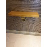 Wall Mounted Gold Painted Wall Shelf With Curved Brass Base 71 x 22cm (Room 319)