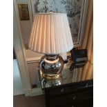 A Pair Of Heathfiled Stout Double Gourd Table Lamps With Shade 66cm (Room 317 & 318)