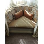 Custom Upholstered Trapezoid Bay Window Seat Cushion Pad And Scatter Cushions Set 140 x 60cm (Room