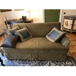 Classic Upholstered Three Seater Sofas Complete With Scatter Cushions 180 x 82 x 85cm (Room 404)