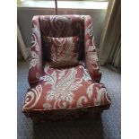 2 x Egerton Armchair Sloping Arms Dressmakers Skirt And A Sprung Back Upholstered Relaxer Chair 70 x