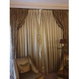 A Pair Of Silk Drapes And Jabots 240 x 280cm (Room 333) (This lot is located in Bath)